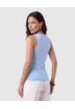 Camiseta Sin Mangas Unicolor Para Mujer  Azul Patprimo de Patprimo