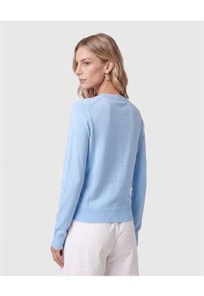 Saco Tejido Con Botones Para Mujer Azul Patprimo