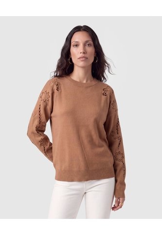 Saco Tejido Bordado Calado Para Mujer  Café Patprimo Patprimo