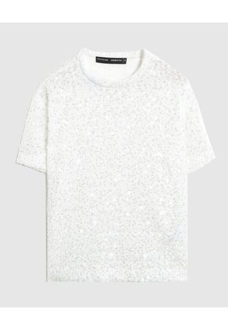 Camiseta Con Lentejuelas Para Mujer  Blanco Patprimo Patprimo