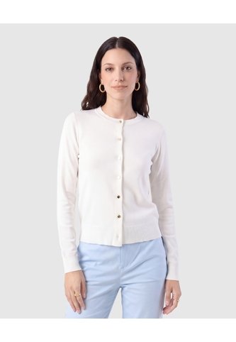 Saco Tejido Con Botones Para Mujer  Blanco Patprimo Patprimo