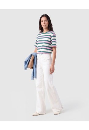 Jean Wide Leg Tiro Alto Para Mujer  Blanco Patprimo