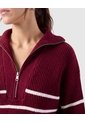 Saco Tejido Cuello Cierre Para Mujer  Vino Patprimo de Patprimo