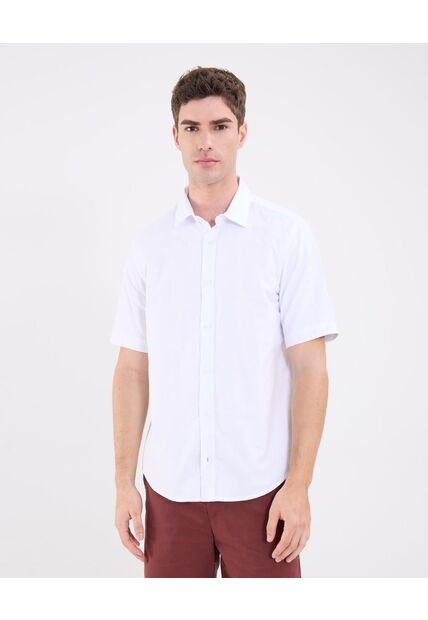 Camisa Oxford Unicolor  Para Hombre Blanco Patprimo