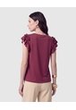 Camiseta Con Volantes En Mangas Para Mujer  Morado Patprimo de Patprimo