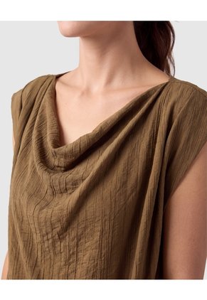 Blusa Cuello Drapeado Para Mujer  Café Patprimo