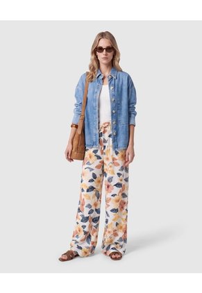 Pantalón Bota Ancha Con Cordón Para Mujer Naranja Patprimo