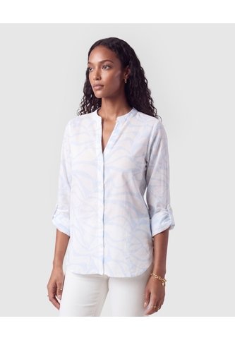 Blusa Manga Ajustable Para Mujer  Azul Patprimo Patprimo