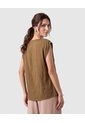 Blusa Cuello Drapeado Para Mujer  Café Patprimo de Patprimo