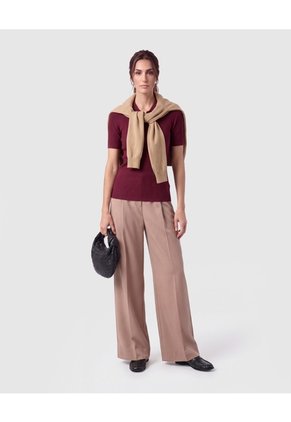Polo Acanalada Para Mujer Vino Patprimo