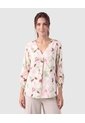 Blusa Escote V Manga 3/4 Para Mujer  Rosa Patprimo de Patprimo