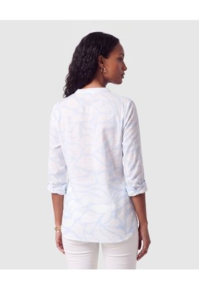 Blusa Manga Ajustable Para Mujer Azul Patprimo