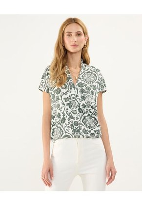 Camiseta Para Mujer Manga Corta Cuello V Color Blanco Marca Patprimo #30093596