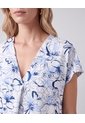 Camiseta Estampada Escote En V Para Mujer  Azul Patprimo de Patprimo