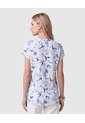 Camiseta Estampada Escote En V Para Mujer  Azul Patprimo de Patprimo