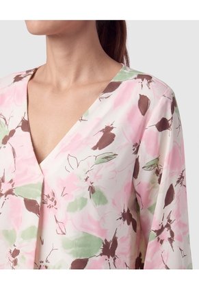 Blusa Escote V Manga 3/4 Para Mujer  Rosa Patprimo