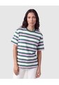 Camiseta Manga Corta A Rayas Para Mujer  Verde Patprimo de Patprimo