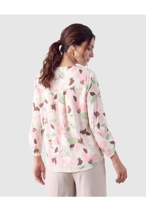 Blusa Escote V Manga 3/4 Para Mujer  Rosa Patprimo