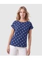 Camiseta Doble Estampada De Lunares Para Mujer  Azul Patprimo de Patprimo