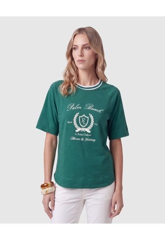 Camiseta Manga Ranglán Con Estampado Para Mujer  Verde Patprimo Patprimo