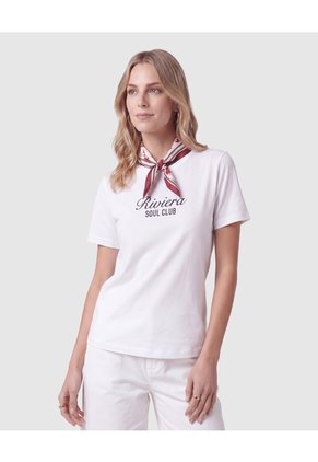Camiseta Con Bandana Removible Para Mujer Blanco Patprimo