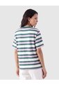 Camiseta Manga Corta A Rayas Para Mujer  Verde Patprimo de Patprimo