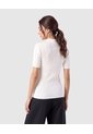 Polo Acanalada Para Mujer  Blanco Patprimo de Patprimo