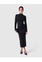 Vestido Tejido Botones Para Mujer  Negro Patprimo de Patprimo