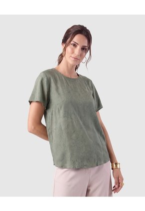 Blusa Cuello Redondo Para Mujer Verde Patprimo