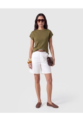Camiseta Tejida Manga Corta Para Mujer  Verde Patprimo