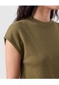 Camiseta Tejida Manga Corta Para Mujer  Verde Patprimo de Patprimo