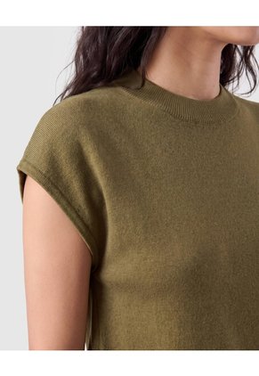 Camiseta Tejida Manga Corta Para Mujer  Verde Patprimo