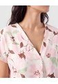 Camiseta Estampada Escote En V Para Mujer  Rosa Patprimo de Patprimo