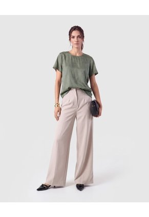 Blusa Cuello Redondo Para Mujer Verde Patprimo