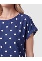 Camiseta Doble Estampada De Lunares Para Mujer  Azul Patprimo de Patprimo
