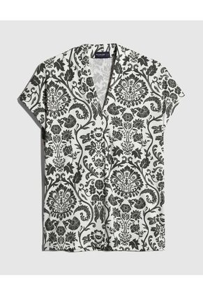 Camiseta Para Mujer Manga Corta Cuello V Color Blanco Marca Patprimo #30093596