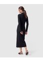 Vestido Tejido Botones Para Mujer  Negro Patprimo de Patprimo