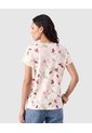Camiseta Estampada Escote En V Para Mujer  Rosa Patprimo de Patprimo