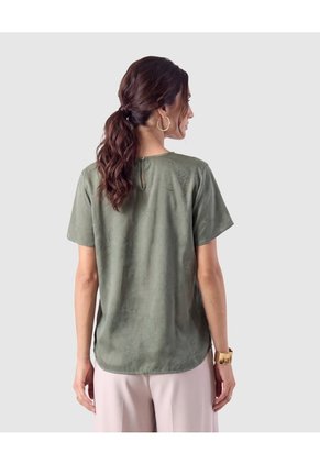Blusa Cuello Redondo Para Mujer Verde Patprimo