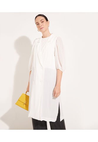 Chaleco Para Mujer  Color Blanco Marca Patprimo #30250024 Patprimo