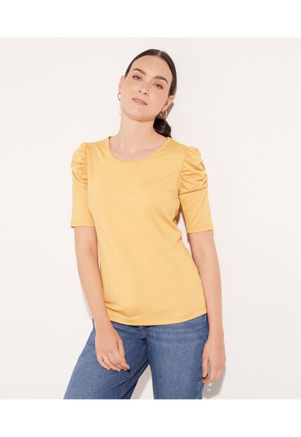 Camiseta Para Mujer Manga Corta Color Amarillo  Marca Patprimo #30093286