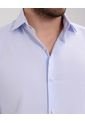 Camisa Manga Corta Unicolor Sin Bolsillo  Para Hombre Azul Patprimo de Patprimo