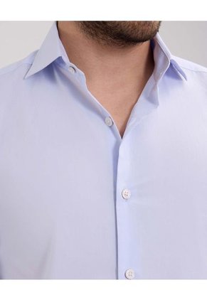 Camisa Manga Corta Unicolor Sin Bolsillo  Para Hombre Azul Patprimo