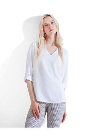 Blusa Para Mujer Manga 3/4 Color Blanco Marca Patprimo #30122896 Patprimo