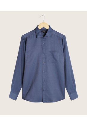 Camisa Para Hombre Manga Larga Sin Bolsillo Cuello Italiano Color Azul Rey Marca Patprimo #44012575