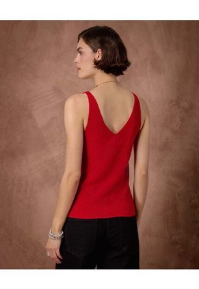 Camiseta  Para Mujer Manga Sisa Cuello Redondo Color Rojo Marca Patprimo #30093894