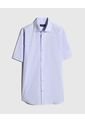 Camisa Manga Corta Unicolor Sin Bolsillo  Para Hombre Azul Patprimo de Patprimo