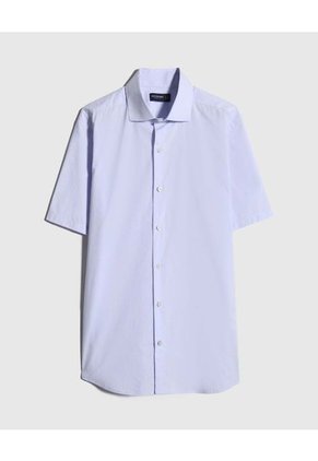 Camisa Manga Corta Unicolor Sin Bolsillo  Para Hombre Azul Patprimo