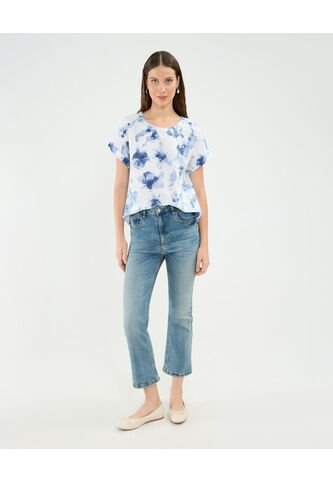 Jean Cropped Flare   Para Mujer Azul Patprimo Patprimo