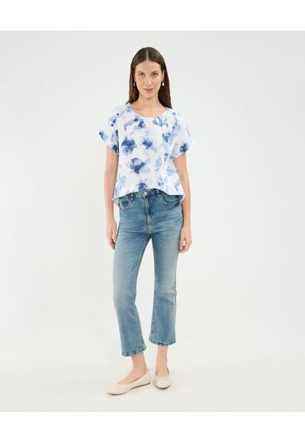 Jean Cropped Flare   Para Mujer Azul Patprimo